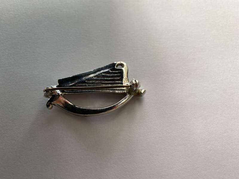 Brooch - Marcasite Harp. Silver Plated #ML656