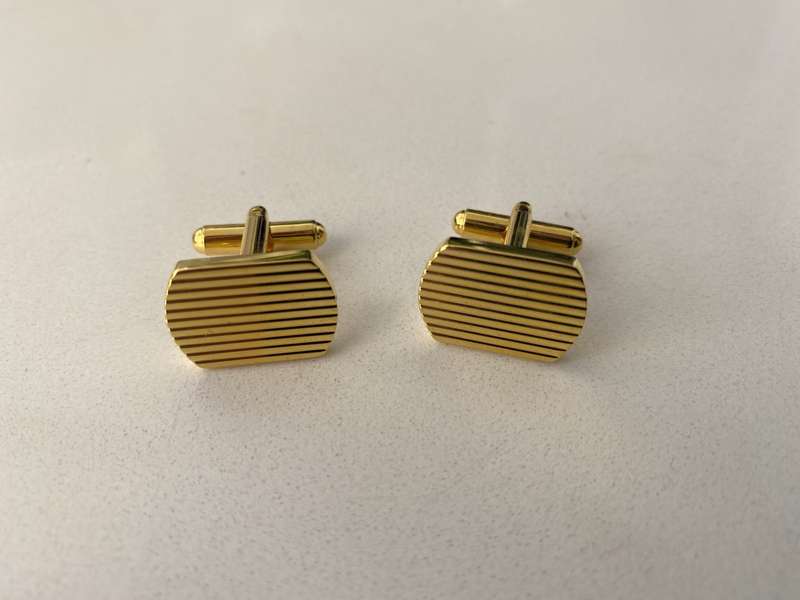 Cufflinks - Parallel Stripes. Gold Plated #ML687