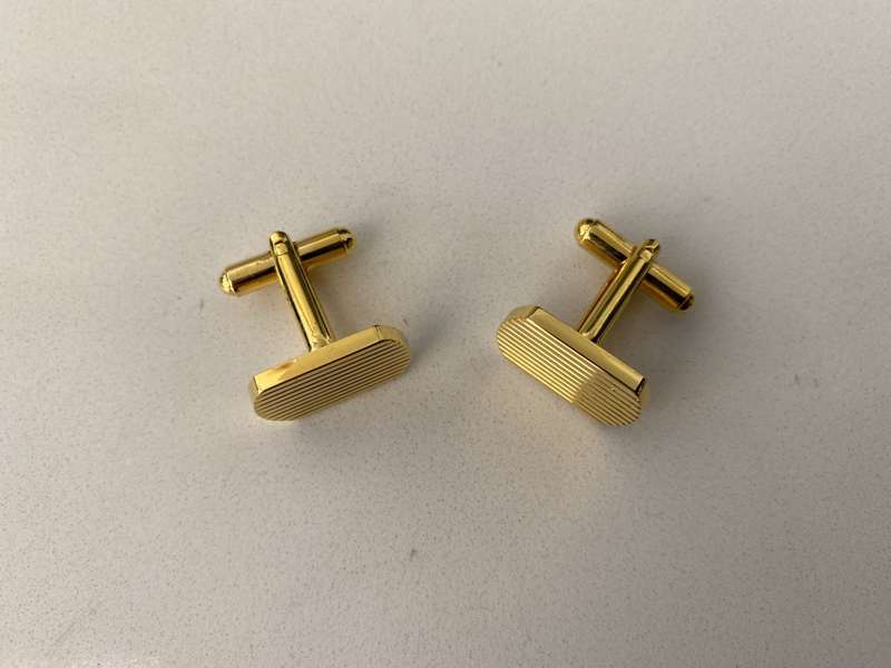 Cufflinks - Parallel Stripes. Gold Plated #ML687