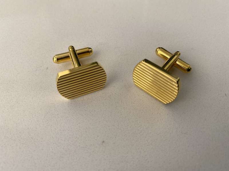 Cufflinks - Parallel Stripes. Gold Plated #ML687