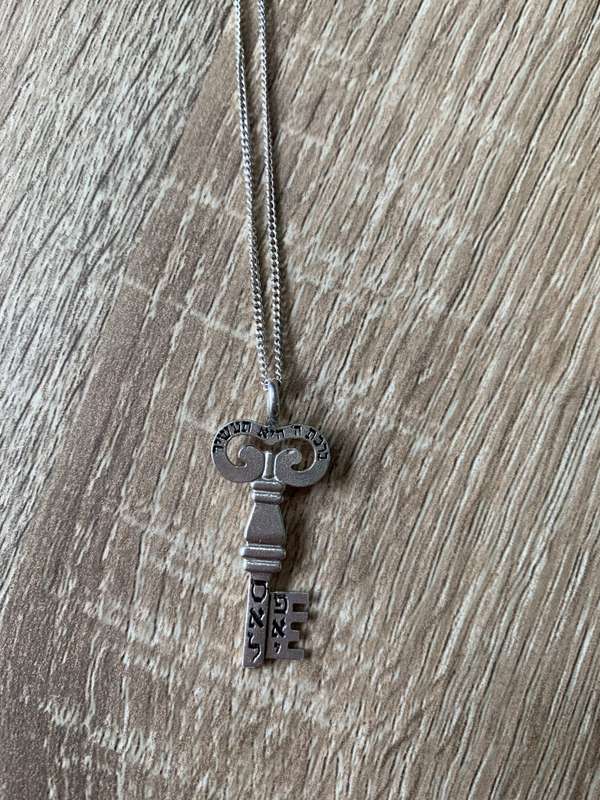 925 Silver Key Pendant on 925 Silver Chain, Pendant has Hebrew Letters On It #ML696 R495.00 | Dim...
