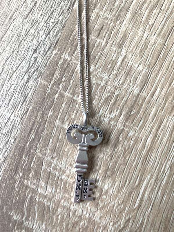 925 Silver Key Pendant on 925 Silver Chain, Pendant has Hebrew Letters On It #ML696 R495.00 | Dim...