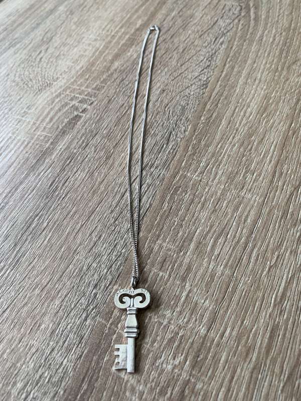 925 Silver Key Pendant on 925 Silver Chain, Pendant has Hebrew Letters On It #ML696 R495.00 | Dim...