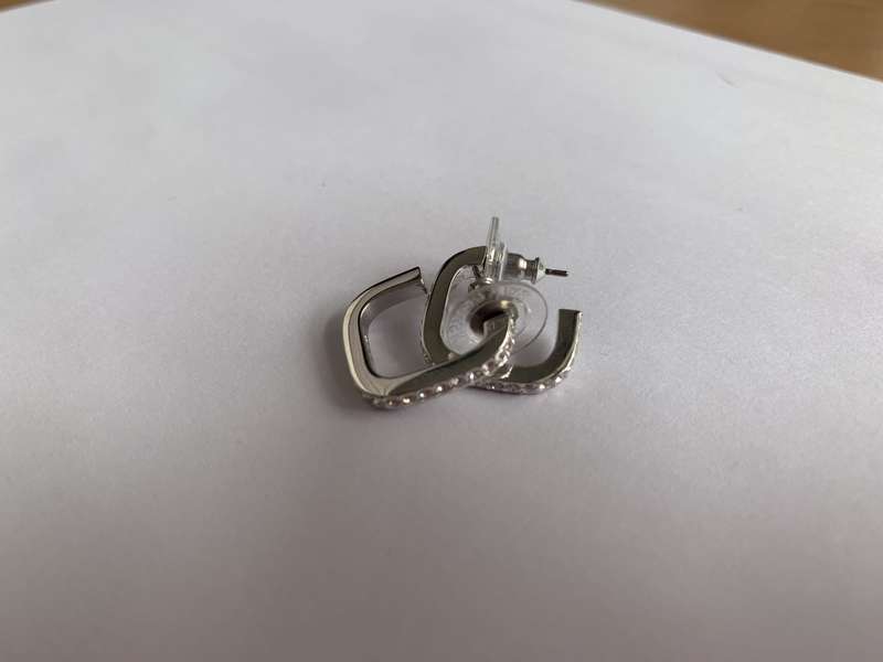 Silver Colour Rhodium Plated Swarovski Earrings With Swarovski Crystals, In Original Box (For Pie...