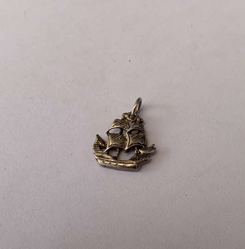 Silver Olde World Ship Charm