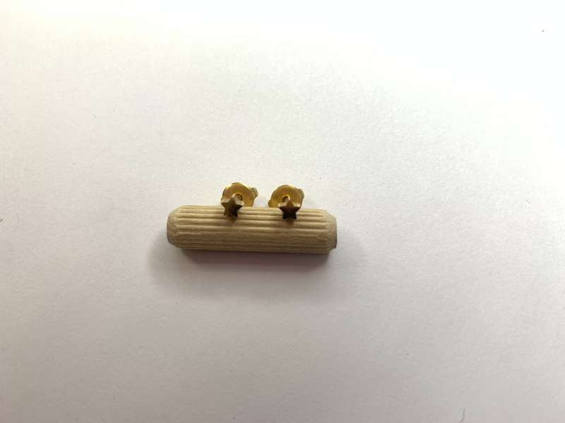 Gold Tone Star Shaped Stud Earrings #ML717 | Dimensions: 13mm x 4mm