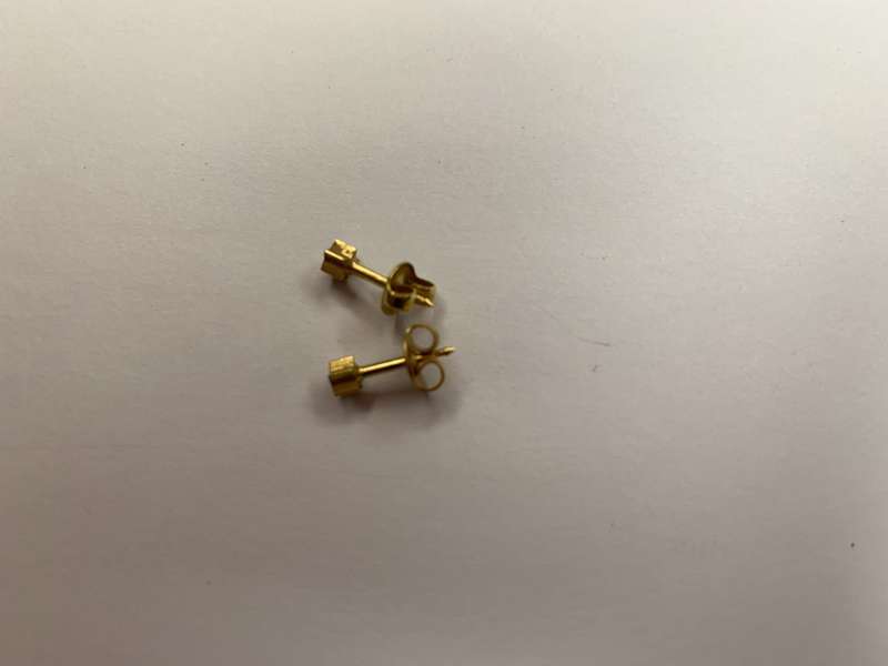 Gold Tone Star Shaped Stud Earrings #ML717 | Dimensions: 13mm x 4mm