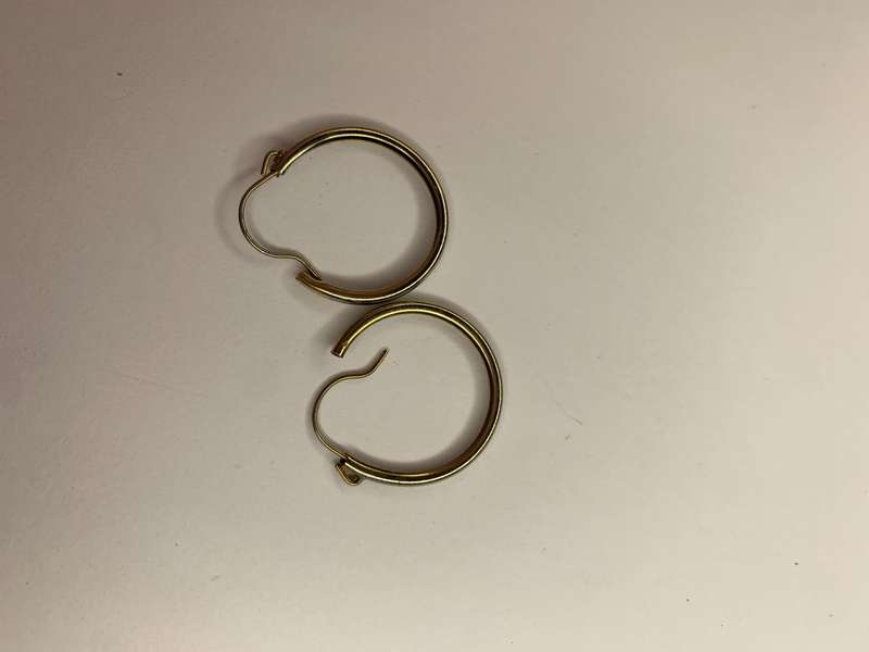 Gold Tone Tube Hoop Earrings #ML718 | Dimensions: 23mm D