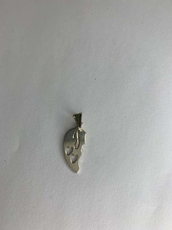 Silver 925 Half Heart With Engraved J and 2 heart cutouts #ML746 R180.00 | Dimensions: 28mm
