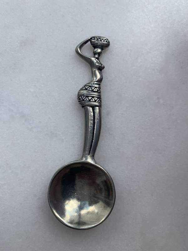 Antiques & Collectibles - Spirit of Africa Pewter Decorative Teaspoon With African Lady Figure #M...