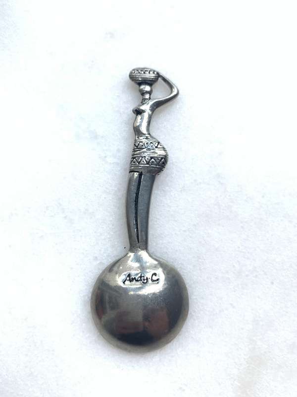 Antiques & Collectibles - Spirit of Africa Pewter Decorative Teaspoon With African Lady Figure #M...
