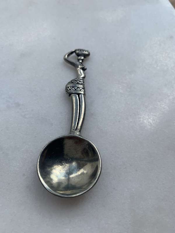 Antiques & Collectibles - Spirit of Africa Pewter Decorative Teaspoon With African Lady Figure #M...