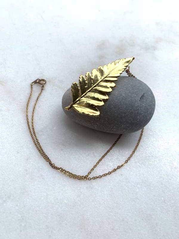 Gold Tone Combination Pendant/Brooch On Chain. Leaf Design Pendant/Brooch #ML771 R295.00 | Dimens...