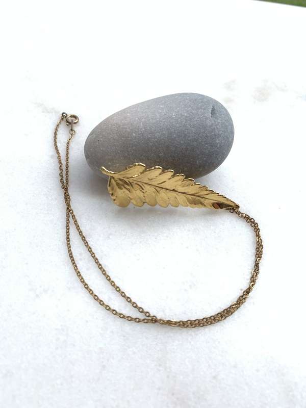 Gold Tone Combination Pendant/Brooch On Chain. Leaf Design Pendant/Brooch #ML771 R295.00 | Dimens...