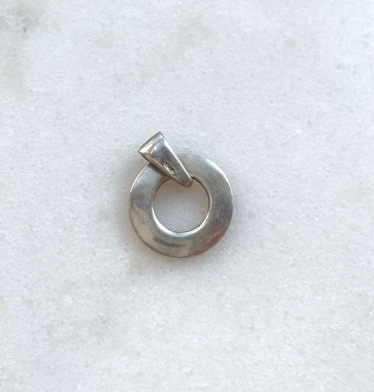 Flat Silver Circle Pendant With Cut-Out Centre and Hebrew Engraving #ML777 R395.00 | Dimensions: ...