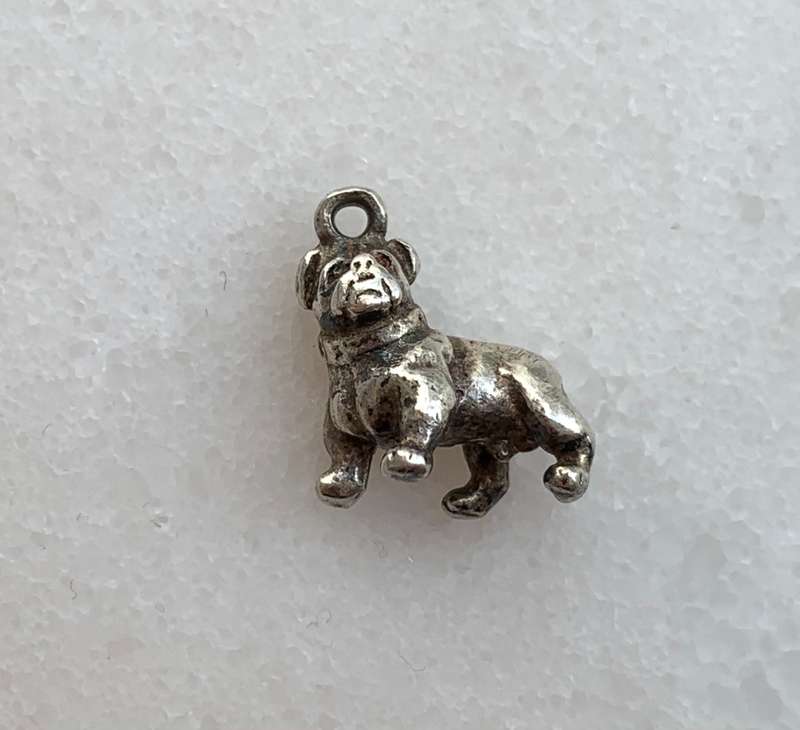 Silver Bulldog Charm
