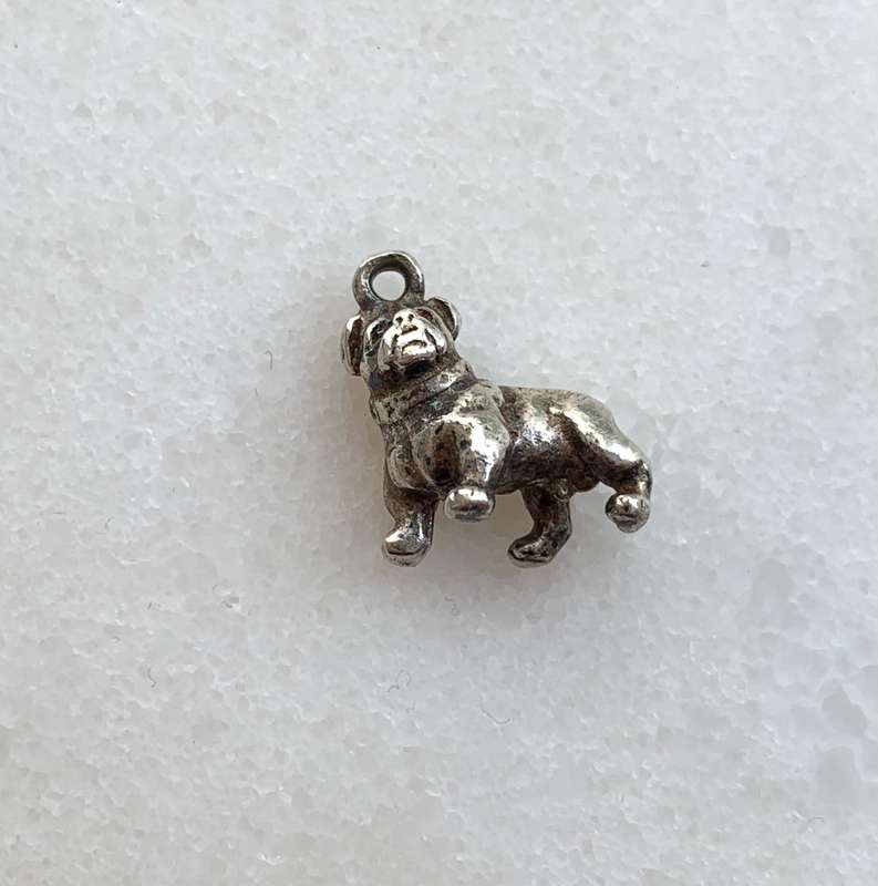 Silver Bulldog Charm