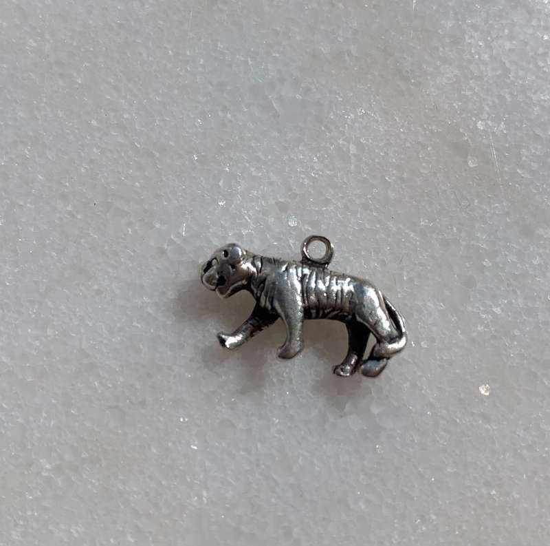 Silver Tiger Charm With Engraved Markings #ML812 R180.00 | Dimensions: 19mm x 10mm