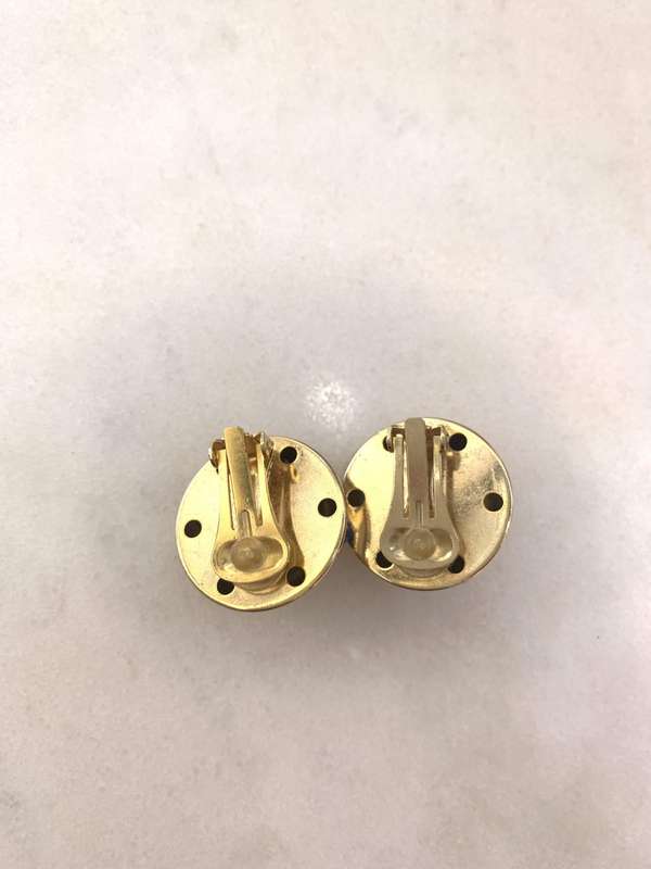 Gold Colour Round Domed Clip-on Earrings With Red, Green, Blue, White, Purple Faux Stones #ML782 ...