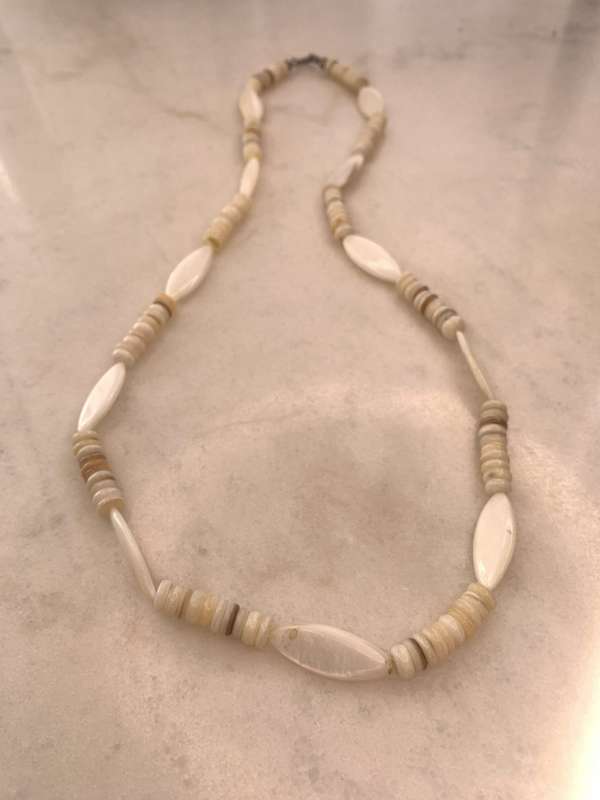 Necklace - Mother of Pearl Shells - Ovals and Round Pieces #ML910