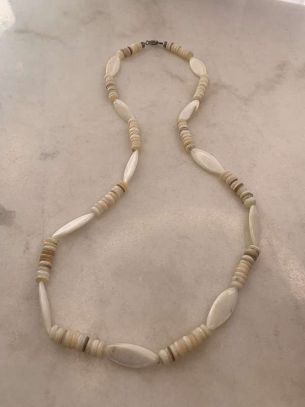 Necklace - Mother of Pearl Shells - Ovals and Round Pieces #ML910