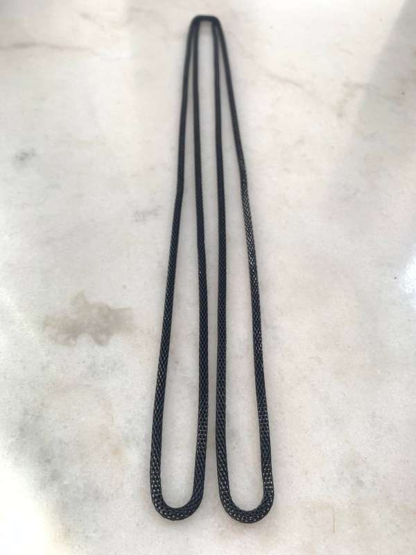 Thin Black Coloured Long Necklace #ML920  | Dimensions: 580mm D
