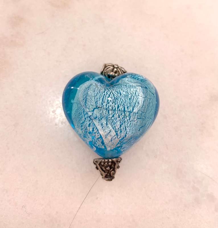 Pendant - Blue, Heart Shaped Pendant with Silver Tone Trim #ML971 R195.00 | Dimensions: 35 x 30mm
