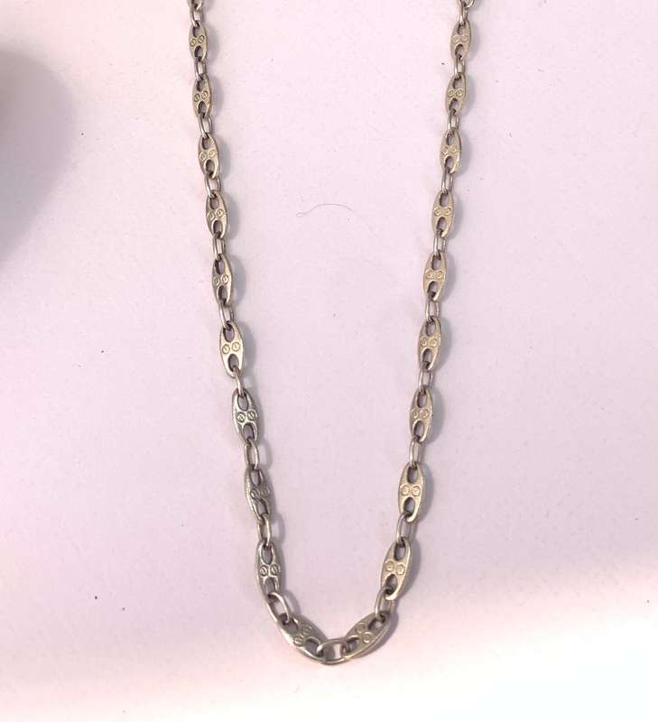 Necklace - Anchor Chain with Decorative Links - Gucci Style. Lightweight. 925 Silver #ML1005 R395...