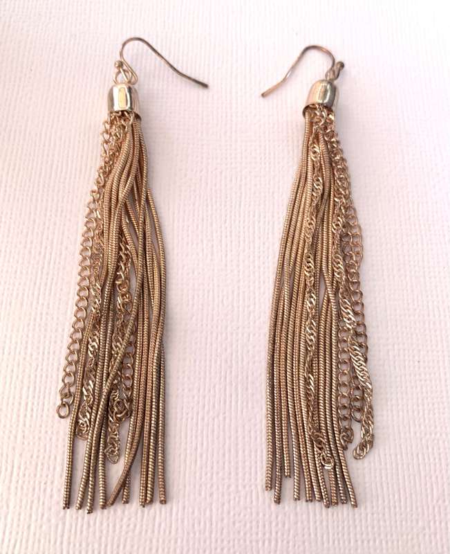 Earrings - Multi Chain Metal Dangly Earrings With Tassles. Rose Gold Colour #ML1015 R250.00 | Dim...