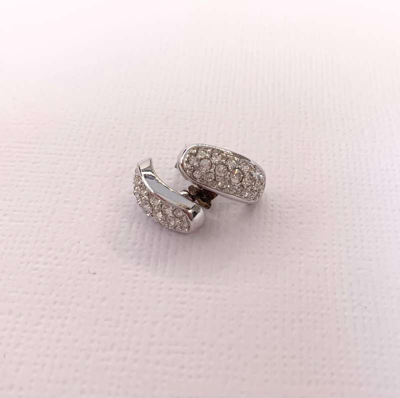 Earrings - Swarovski with Pave white Stones. Silver Colour #ML1039 R395.00 | Dimensions: 14mm x 6mm