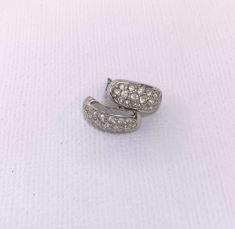 Earrings - Swarovski with Pave white Stones. Silver Colour #ML1039 R395.00 | Dimensions: 14mm x 6mm