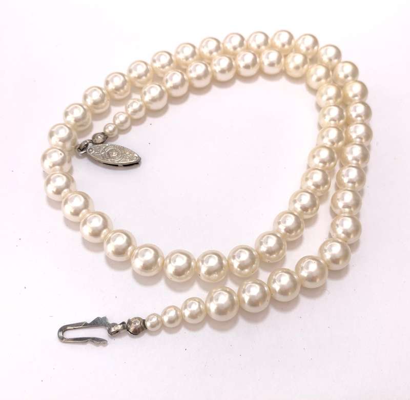 Necklace - Pearly Style Beads With Silver Colour Clasp #ML1069 R195.00 | Dimensions: 470mm L