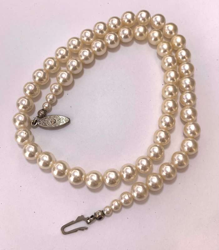 Necklace - Pearly Style Beads With Silver Colour Clasp #ML1069 R195.00 | Dimensions: 470mm L