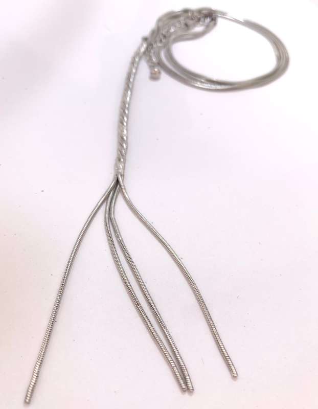 Necklace - Double Neckchain With Dangling Plaited Design. Silver Colour #ML1074 R299.00 | Dimensi...