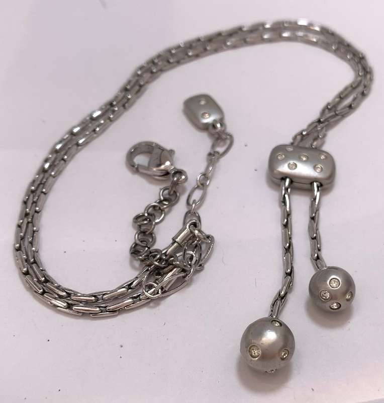 Necklace - Swarovski Chain With Silver and White Stone Pieces. Silver Colour #ML1075 R695.00 | Di...