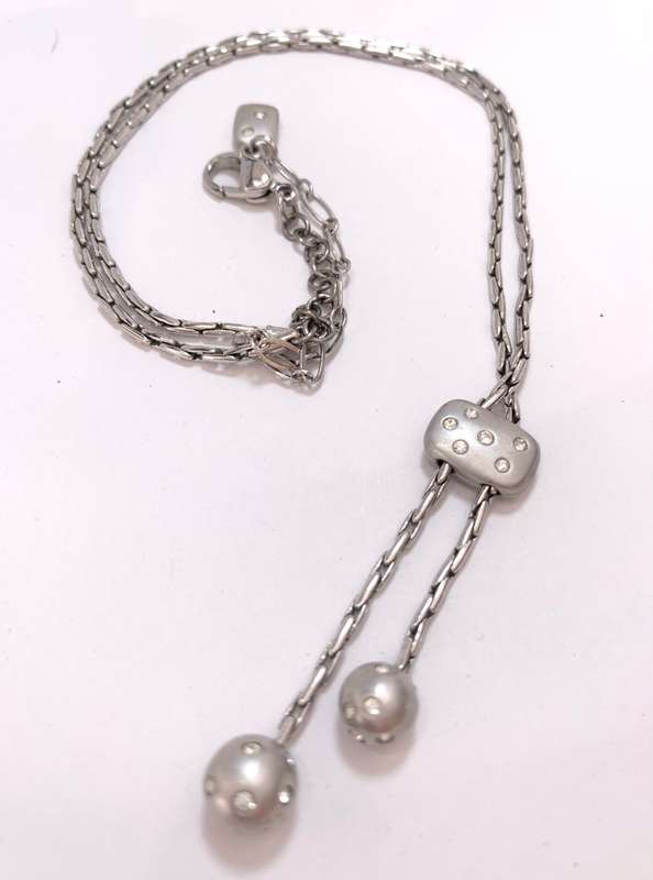 Necklace - Swarovski Chain With Silver and White Stone Pieces. Silver Colour #ML1075 R695.00 | Di...