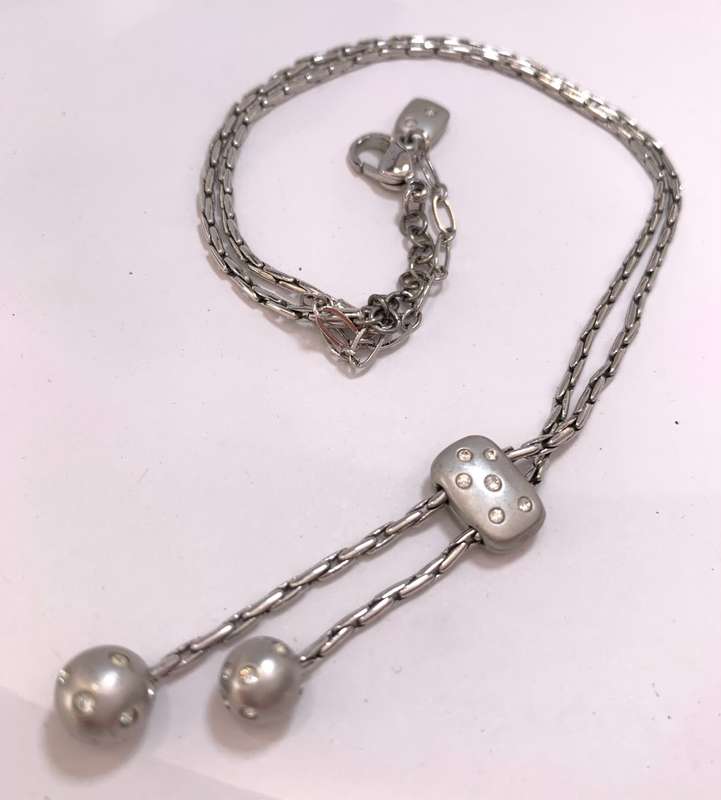 Necklace - Swarovski Chain With Silver and White Stone Pieces. Silver Colour #ML1075 R695.00 | Di...