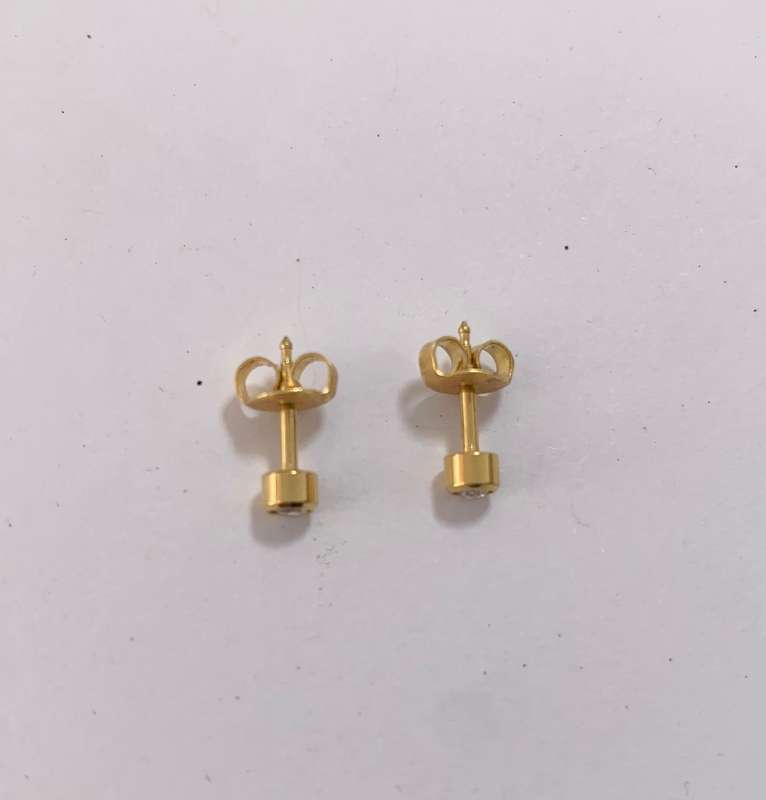 Earrings - Studs With Small Diamante Stone. Gold Colour #ML1081 R120.00 | Dimensions: 5mm D