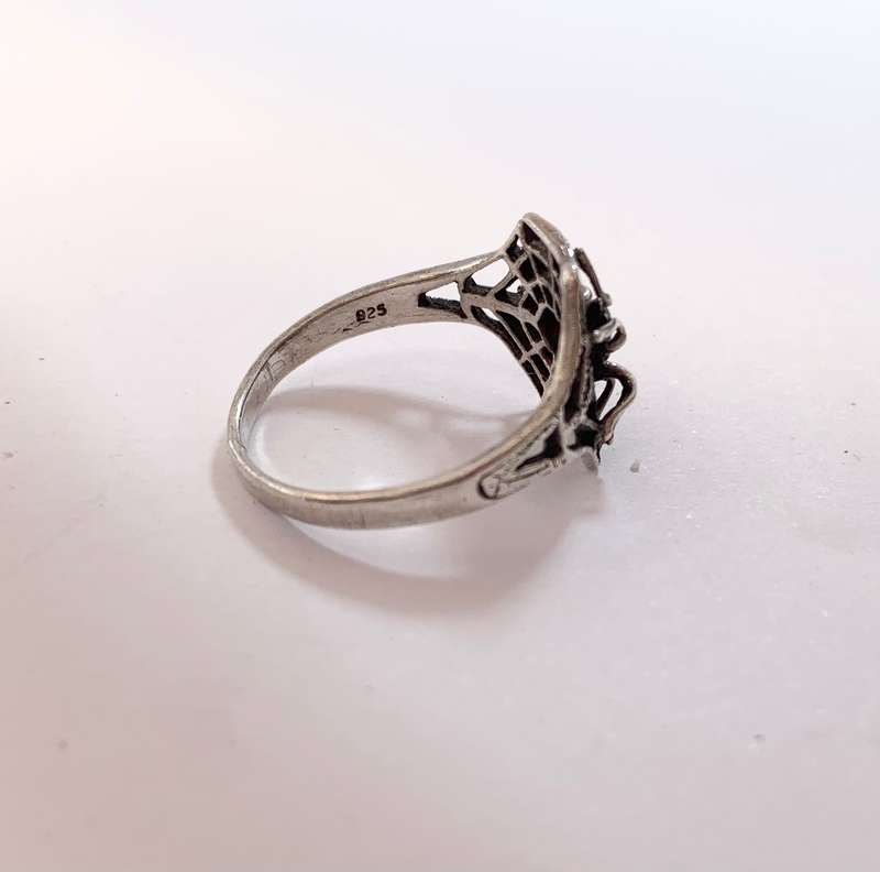 Ring - Band With Spider Web and Spider Pattern In Centre. 925 Silver #ML1084 R395.00 | Dimensions...