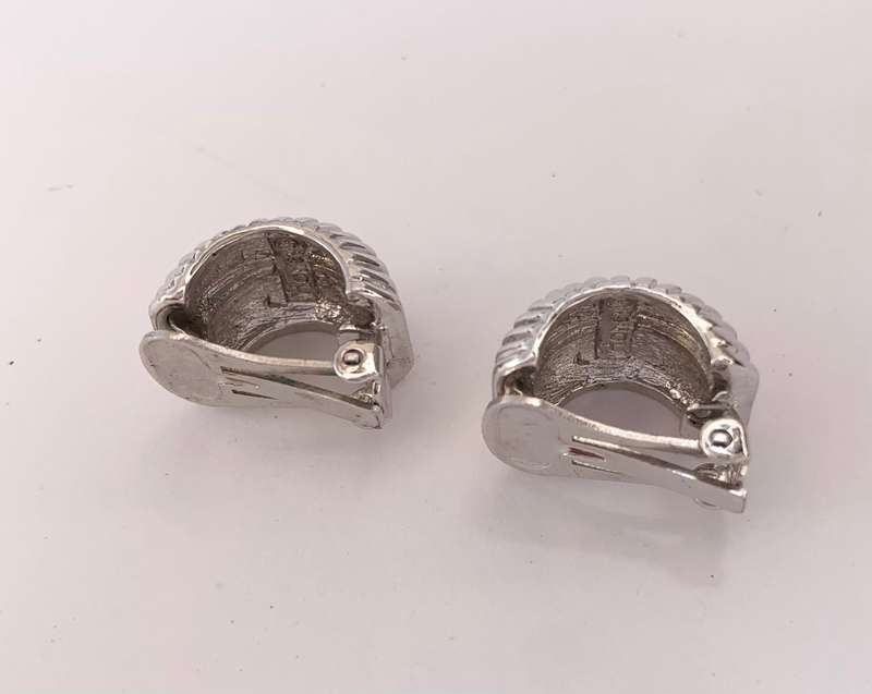 Earrings - Silver Colour Fluted Clip-on Earrings. Branded 'Honey'#ML1086 R195.00 | Dimensions: 1...