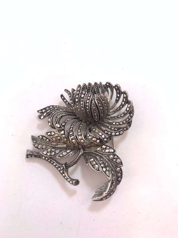 Brooch - Vintage Silver Brooch. Marcasite Flower. Some Stones Missing #ML1155 R795.00 | Dimension...