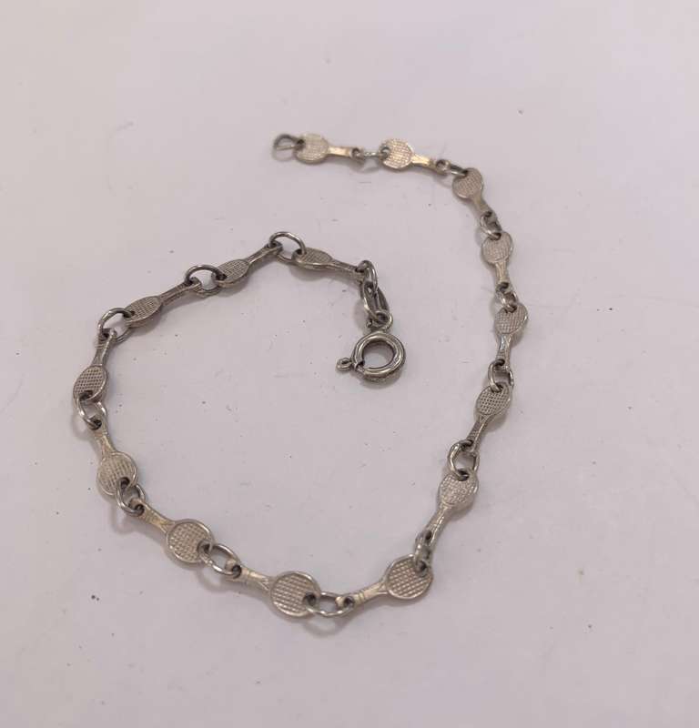 Bracelet - 925 Silver Dainty Bracelet With Tennis Racquets #ML1158 R395.00 | Dimensions: 160mm