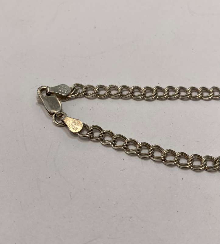 Bracelet - 925 Silver Chain Bracelet stamped Italy#ML1160