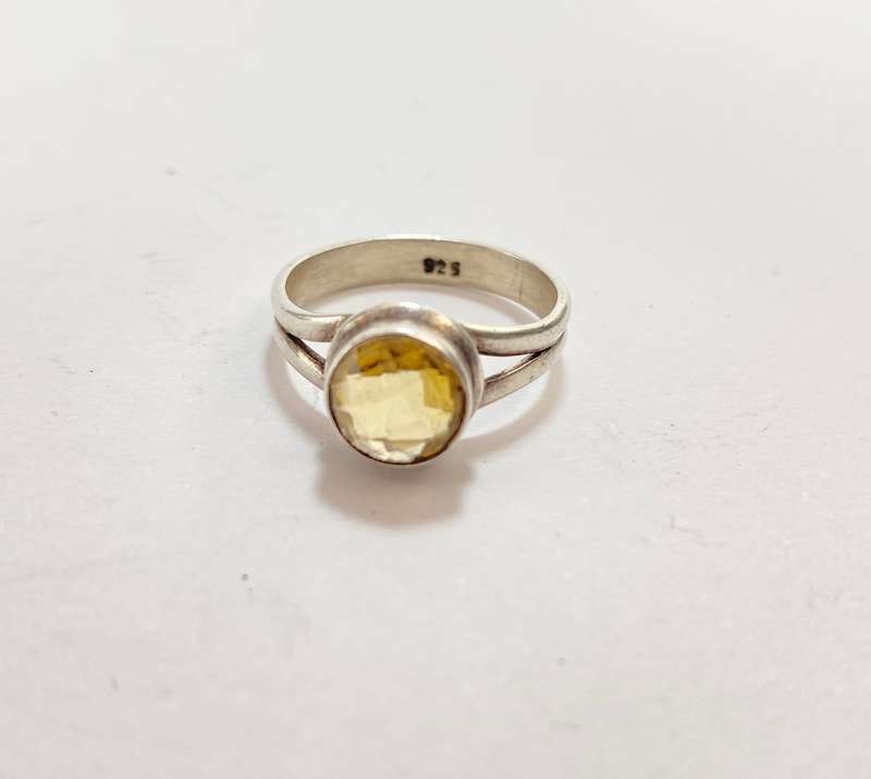 Ring - 925 Silver With Central Citrine Stone #ML1170 R695.00 | Dimensions: Stone 11mm D. Ring Size P
