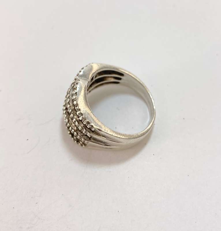 Ring - 925 Silver, decorative lines with small oblong stones between #ML1180 R695.00 | Dimensions...
