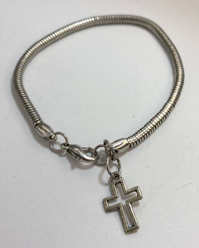 Bracelet - Snake Chain With Cross. Silver Colour #ML1214 R350.00 | Dimensions: Bracelet is 185mm,...