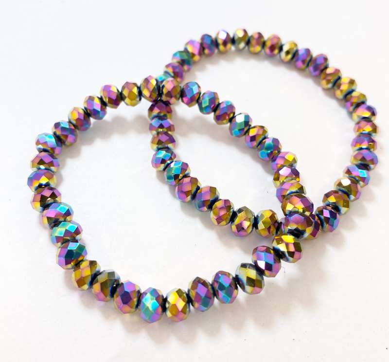 Bracelet - 2 x Multi-Colour Anodised Beads #ML1227 R200.00 | Dimensions: 60mm D