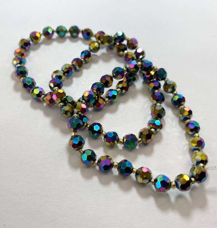 Bracelet - 3 x Multi-Colour Anodised Beads #ML1228 R300.00 | Dimensions: 60mm D
