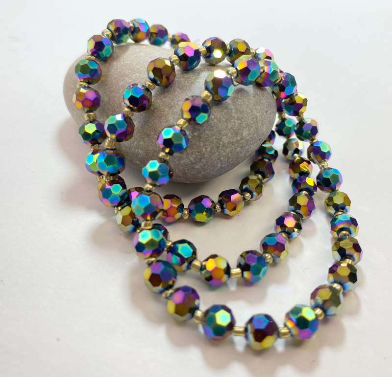 Bracelet - 3 x Multi-Colour Anodised Beads #ML1228 R300.00 | Dimensions: 60mm D