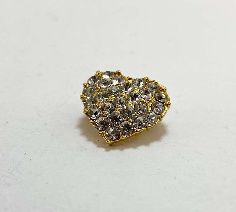 Brooch - Heart Brooch With Diamante. Gold Coloured #ML1238 R195.00 | Dimensions: 15mm x 17mm
